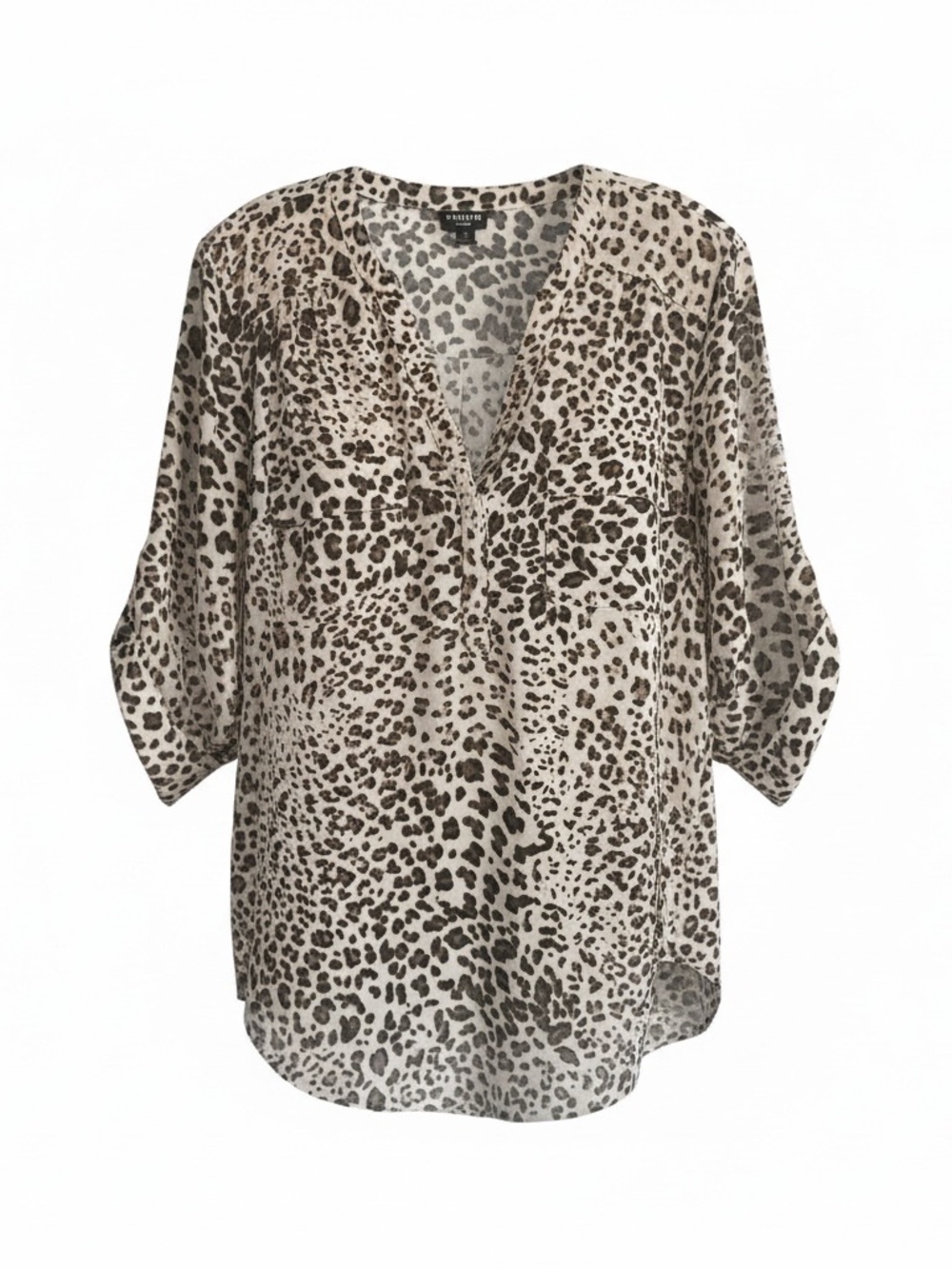 torrid Leopard Print Tunic Blouse - Cream and Brown